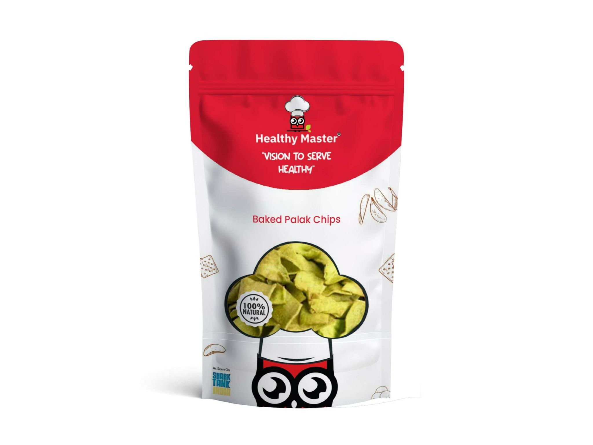 Healthy Master Palak & Blackgram (Urad) Chips - Baked and Nutritious | Spice Magic - 100 Gram