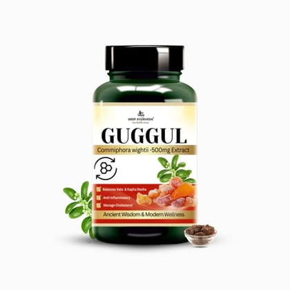 Guggul Vegan Capsules - Supports Cholesterol Management, Joints & Detoxification