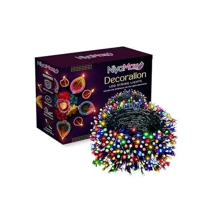 35 Feet 40 Led String Serial Lights, Copper Wire LED Decorative String Fairy Rice Lights for Indoor, Outdoor, Decoration, Festival, Party, Wedding, Garden, Lawn (Multicolor)(Pack of 1)_assorted colour