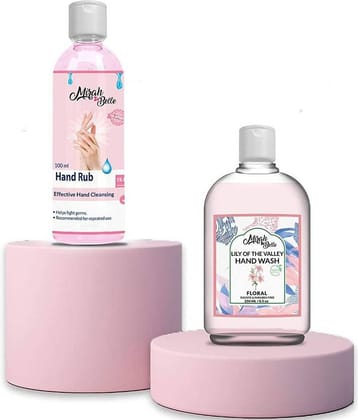 Mirah Belle Hand Sanitizer Gel (100ml) & Lilly Hand Wash (250ml) Combo Sanitizers 350 mL Pack of 1