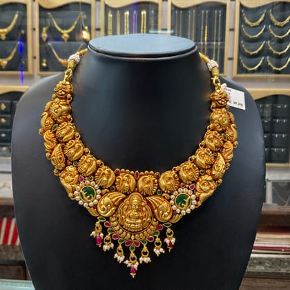 Silver Necklace with Laxmi