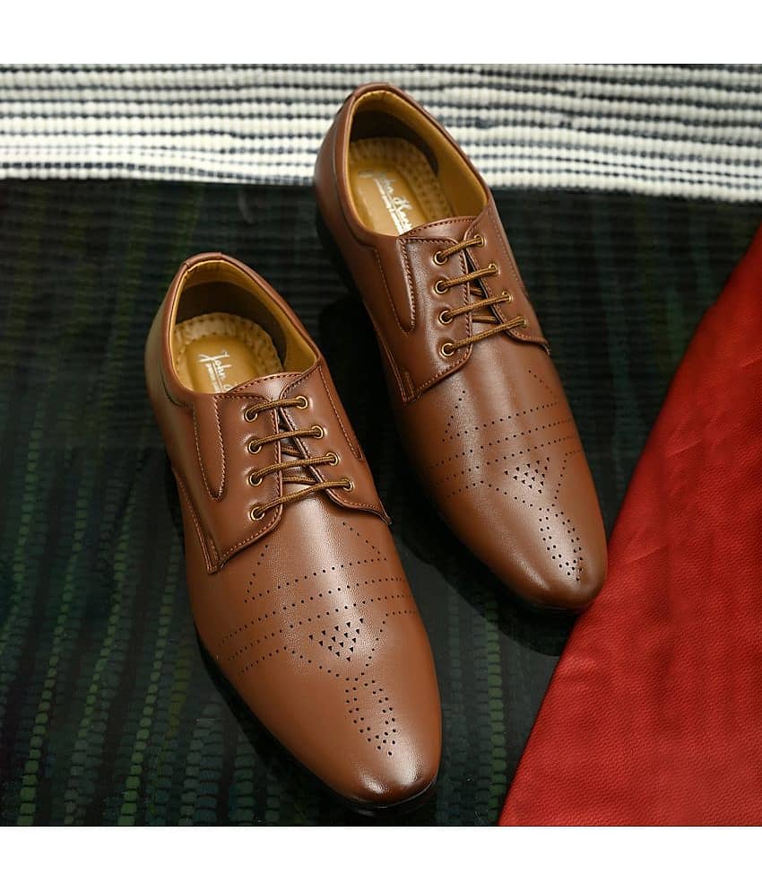 John Karsun Tan Men's Derby Formal Shoes