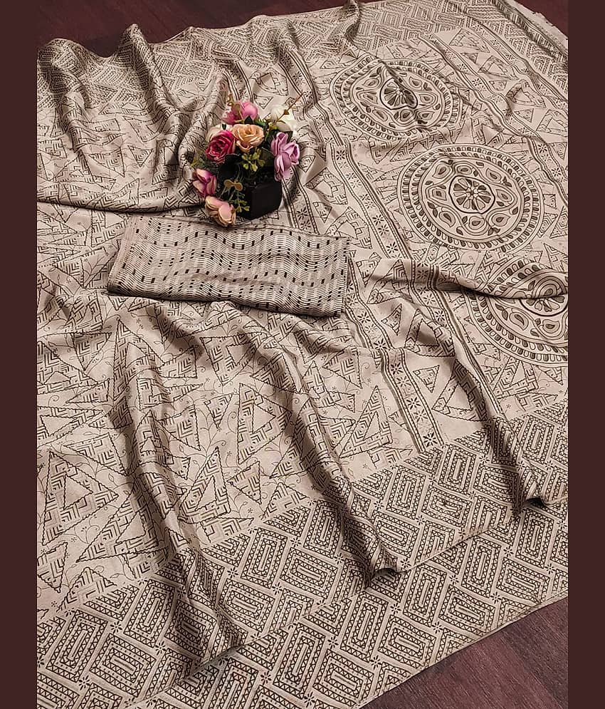 JIHANA FAB Chiffon Printed Bandhani Sarees With Unstitched Blouse Piece ( Multicolor 4 )