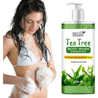 Broer Tea Tree Body Wash with Salicylic Acid - Antibacterial  Oil Control Shower Gel (400 ml)