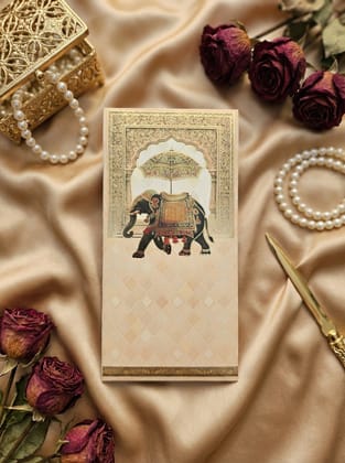 The Majestic Golden Elephant Envelope – Premium Designer Money Envelope for Wedding & Luxury Gifting