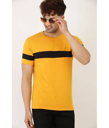 Leotude Pack of 1 Cotton Blend Regular Fit Men's T-Shirt ( Yellow )