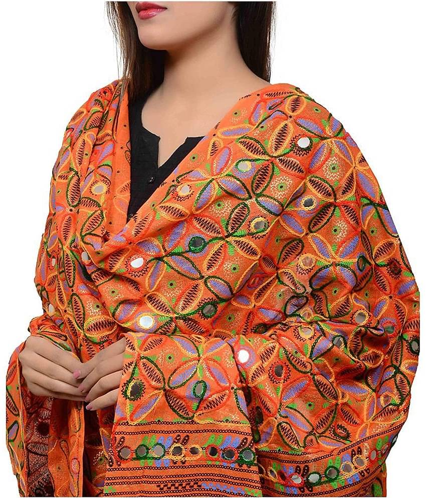 Raj Orange Chiffon Dupatta