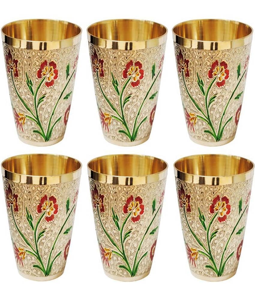 BrassCity Brass Designer Glasses 6pc set 220ml