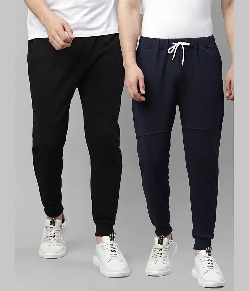 Rigo Multi Cotton Plain Joggers Pack of 2