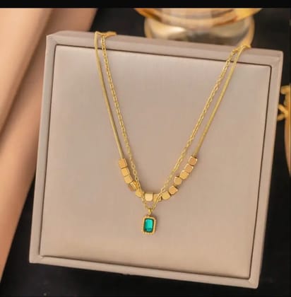Anti tarnish double layer necklace