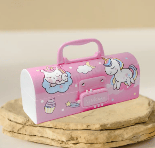 Kids Password Lock Multi-Layer Storage Pencil Box
