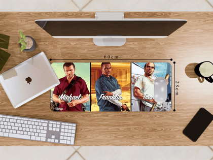 "MICHEAL,TREVOR,FRANKLIN-GTA-GAME" Gaming Mousepad- Elevate Your Gaming Experience-Medium (28CM x 60CM)