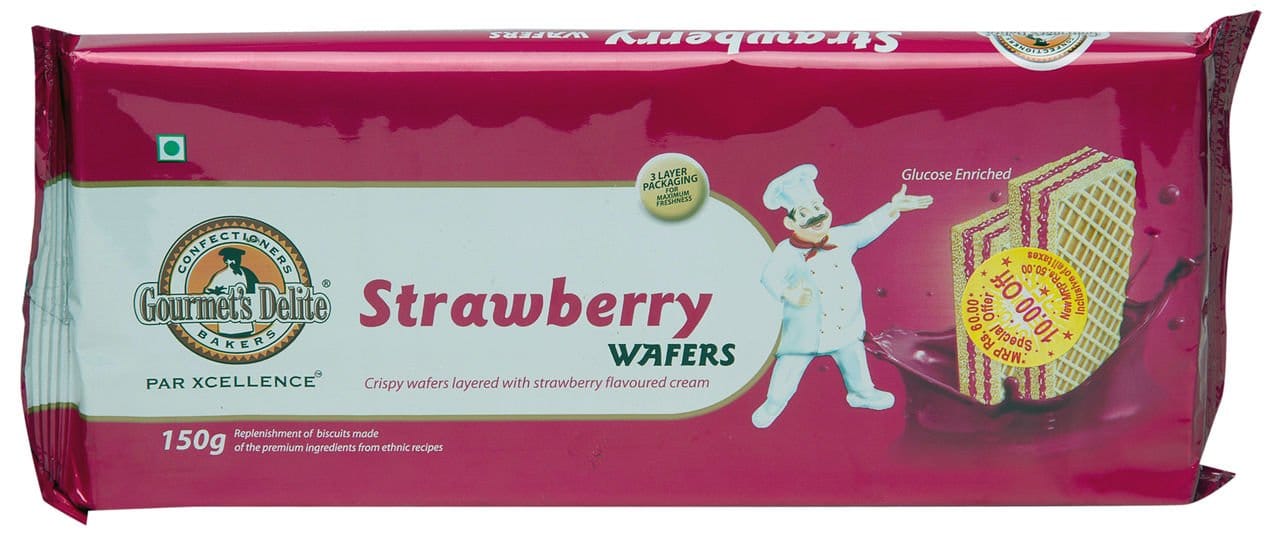 Gourmet Delight Wafers, Strawberry Caramel, 150G (Pack Of 2)