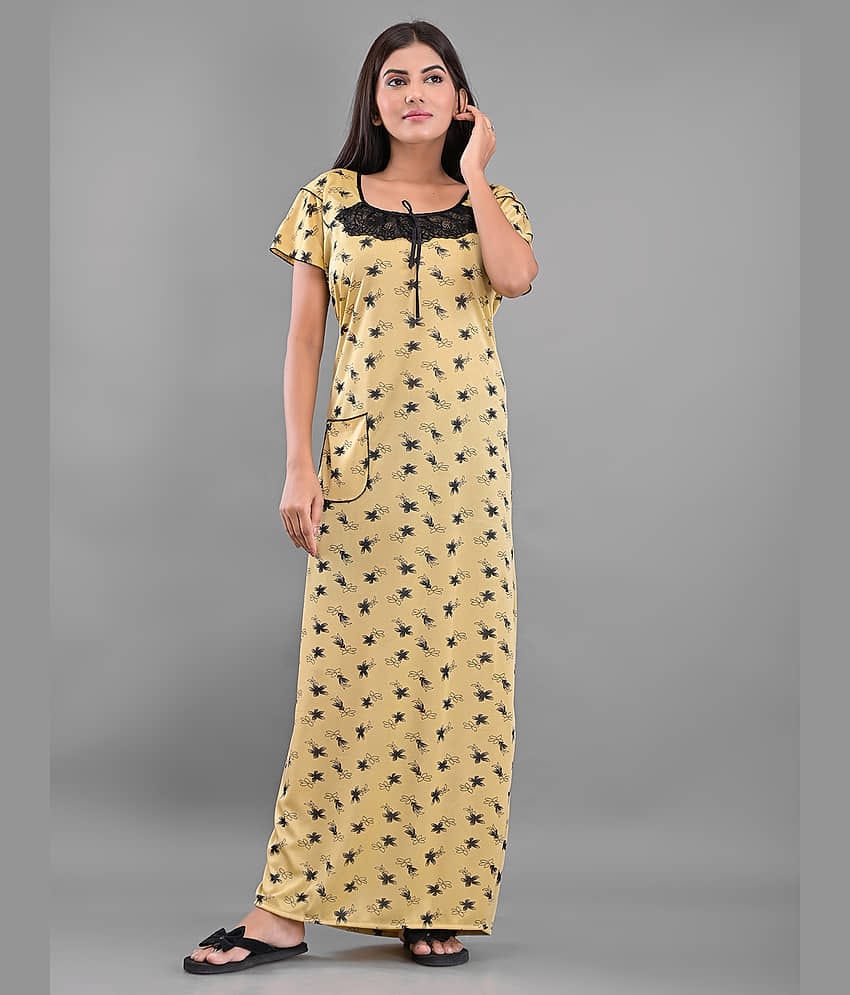 Apratim - Yellow Cotton Women's Nightwear Nighty & Night Gowns ( Pack of 1 )
