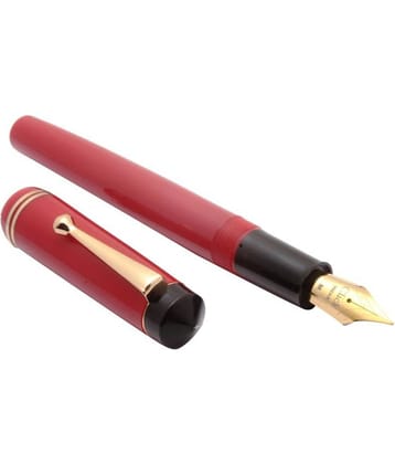 Srpc Special Edition Click Aristocrat Gold Retro Style Red Acrylic Fountain Pen With Medium Nib