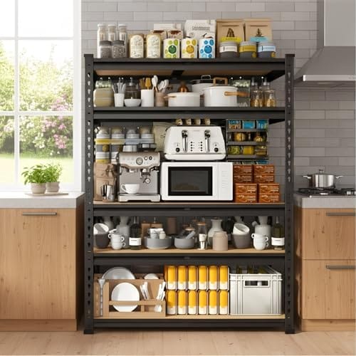JD FRESH 5-Tier Extra Large Metal Shelf Rack/72x36x12 Inch Adjustable Boltless Storage Rack/ Display Rack