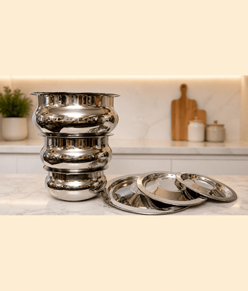 Visaxmi Non Coated Stainless Steel Cookware Sets Steel Handi set