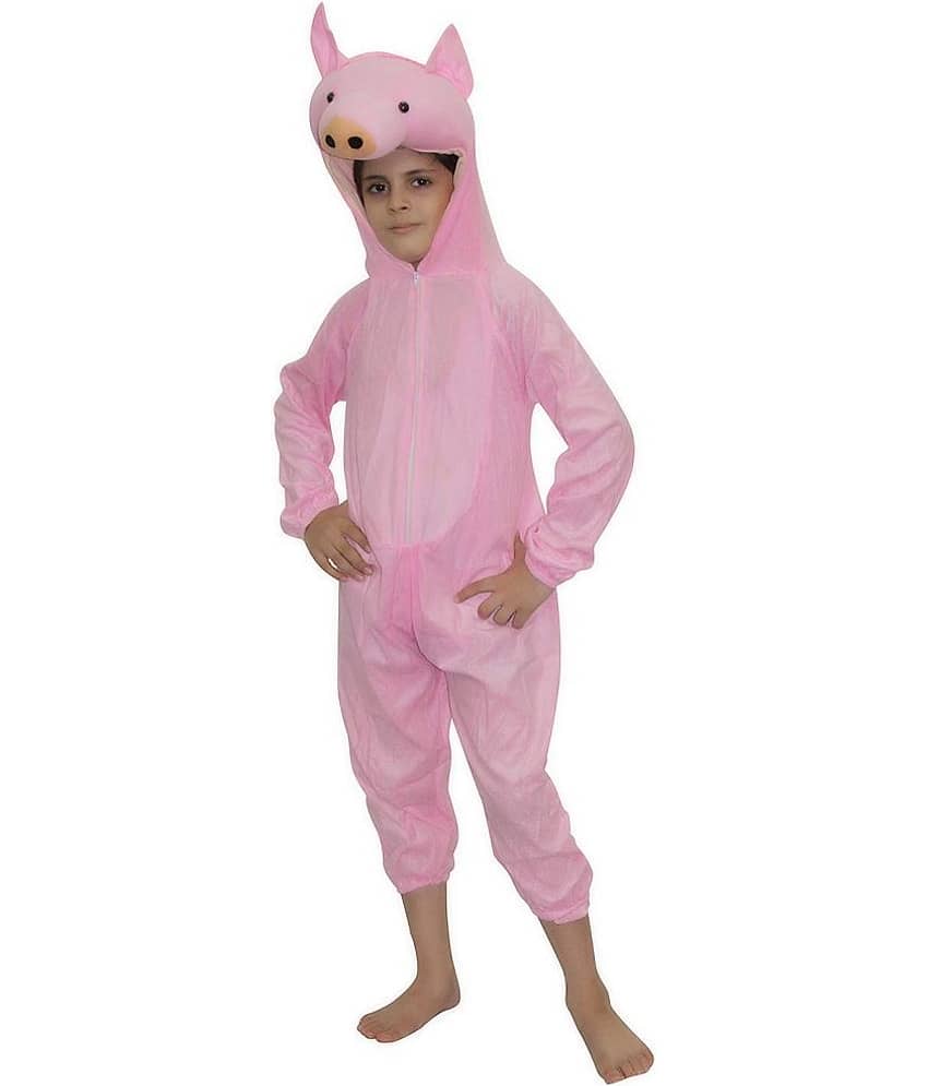 Kaku Fancy Dresses Pig Farm Animal Costume -Pink, 5-6 Years, For Boys & Girls