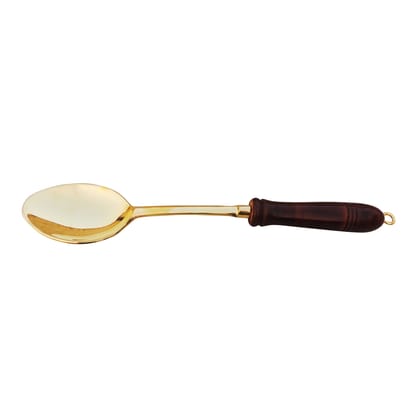 Brass Rice Spoon With Wooden Handle (BCMAS178 B)