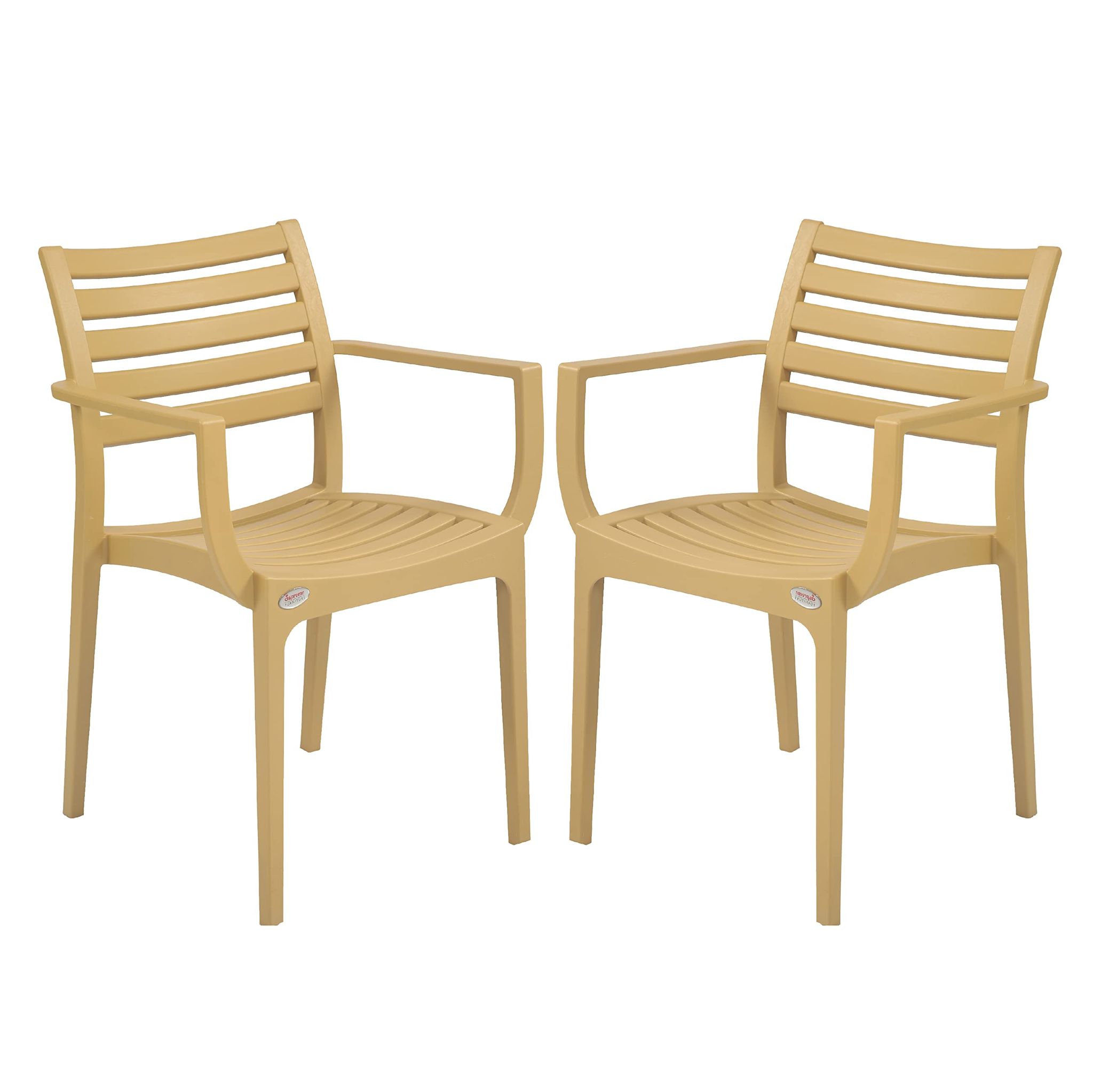 Supreme Furniture Empire Plastic with-Arm Chair Suitable for Home, Office, Garden, Living Room, Cafeteria, Restaurant, Hotel, Resort, Indoor & Outdoor