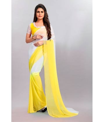 JULEE Chiffon Colorblock Saree With Unstitched Blouse Piece ( Pink )