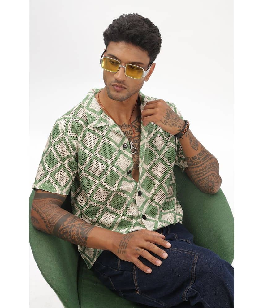 STI Cotton Blend Regular Fit Self Design Half Sleeves Men's Casual Shirt - Multicolor ( Pack of 1 )
