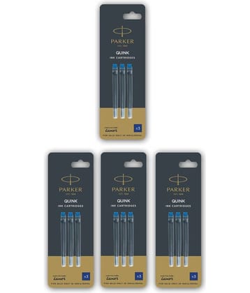 Parker Quink Ink Cartridges Blue 4 Ink Cartridge (Pack Of 4, Blue)
