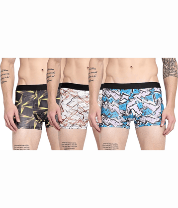 PUSHPADANT FASHION WEAR Pack of 3 Nylon Trunks For Men's ( Multicolor )