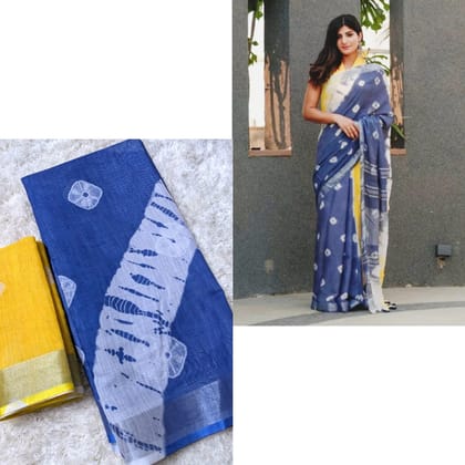 linen printed saree