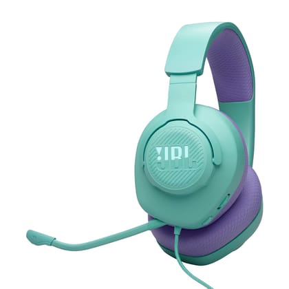 JBL Quantum 100M2 Wired Gaming Headphones, Supports Windows Sonic Spatial Audio, 40mm Realistic Dynamic Drivers, Omnidirectional Detachable Mic, Breathable Memory Foam Cushions, PC/Xbox/PS/3.5mm-Cyan JBL Quantum 100M2 Wired Gaming Headphones, Supports Wi