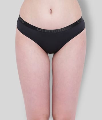 La Intimo - Black Nylon Solid Women's Bikini ( Pack of 1 ) - L