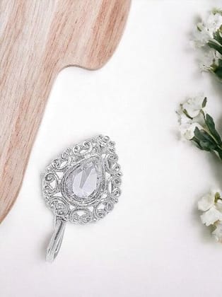 Silver Ad Nose Pin, Clip On
