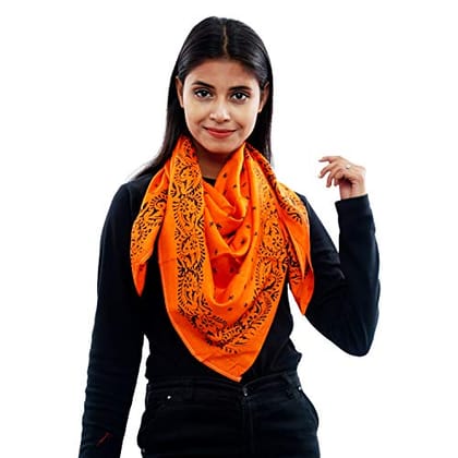 Eri Silk Printed Scarf Yellow