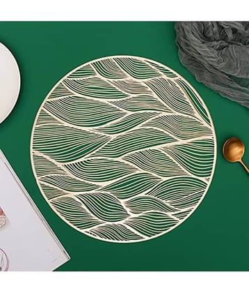 PVC Abstract Round Table Mats (38 cm x 38 cm) Pack of 2 - Gold
