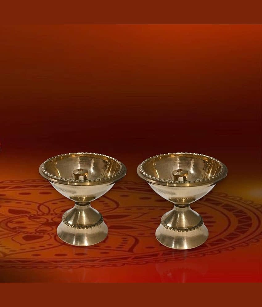 Spherulemuster Brass Designer Diya - Pack of 2