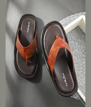 IVRAH Tan Men's Thong Flip Flop