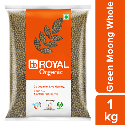 BB Royal Organic - Green Moong/Hesaru Kaalu, Whole, 1 kg