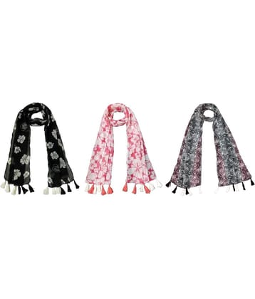 stolevilla Multi Poly Cotton Yarn Stoles ( Pack of 3 )