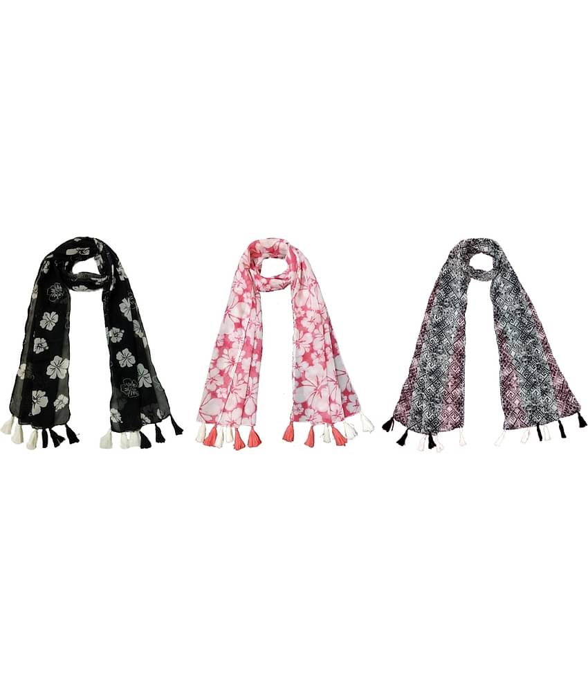 stolevilla Multi Poly Cotton Yarn Stoles ( Pack of 3 )