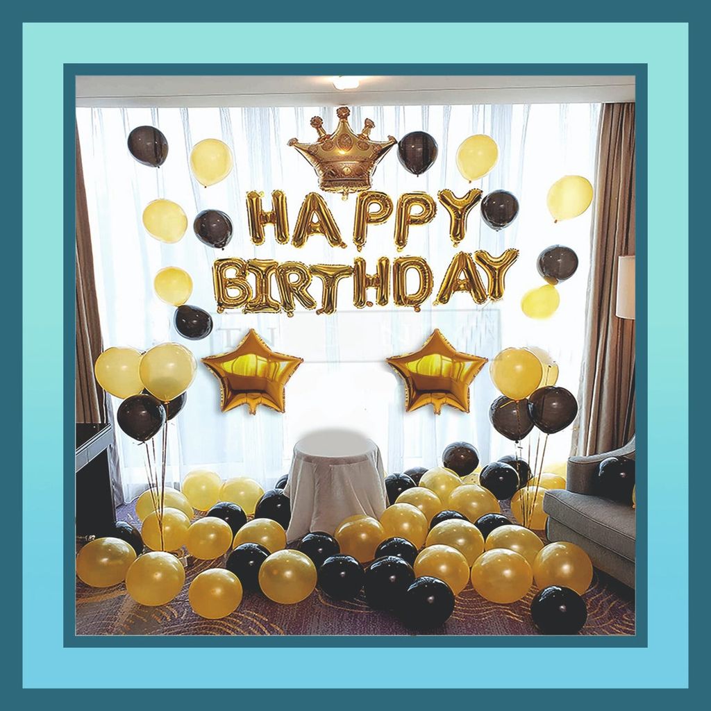 Happy Birthday Balloon with Crown - Party and Festive Needs | Buy online on ZillyBuy