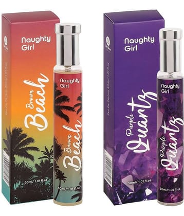 Naughty Girl Luxury EDP Brown Beach With Purple Quartz Perfumes for WomenBuy One Get One (30ml x 2)