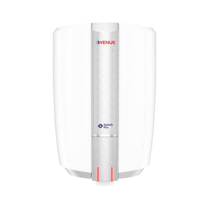 Venus Splash Pro 15 Litre Storage Water Heater For Bathroom | Porcelain Enamel Glasslined tank | BEE 5 Star Rated | Guarantee 7 Years on Inner Tank | Free Flexi Pipes (White/Graphite Silver) Venus Splash Pro 15 Litre Storage Water Heater For Bathroom | P