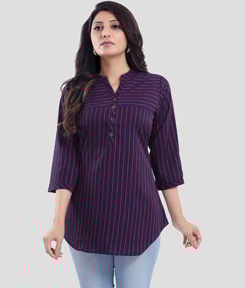 Meher Impex - Navy Blue Crepe Women's A-Line Top ( Pack of 1 )
