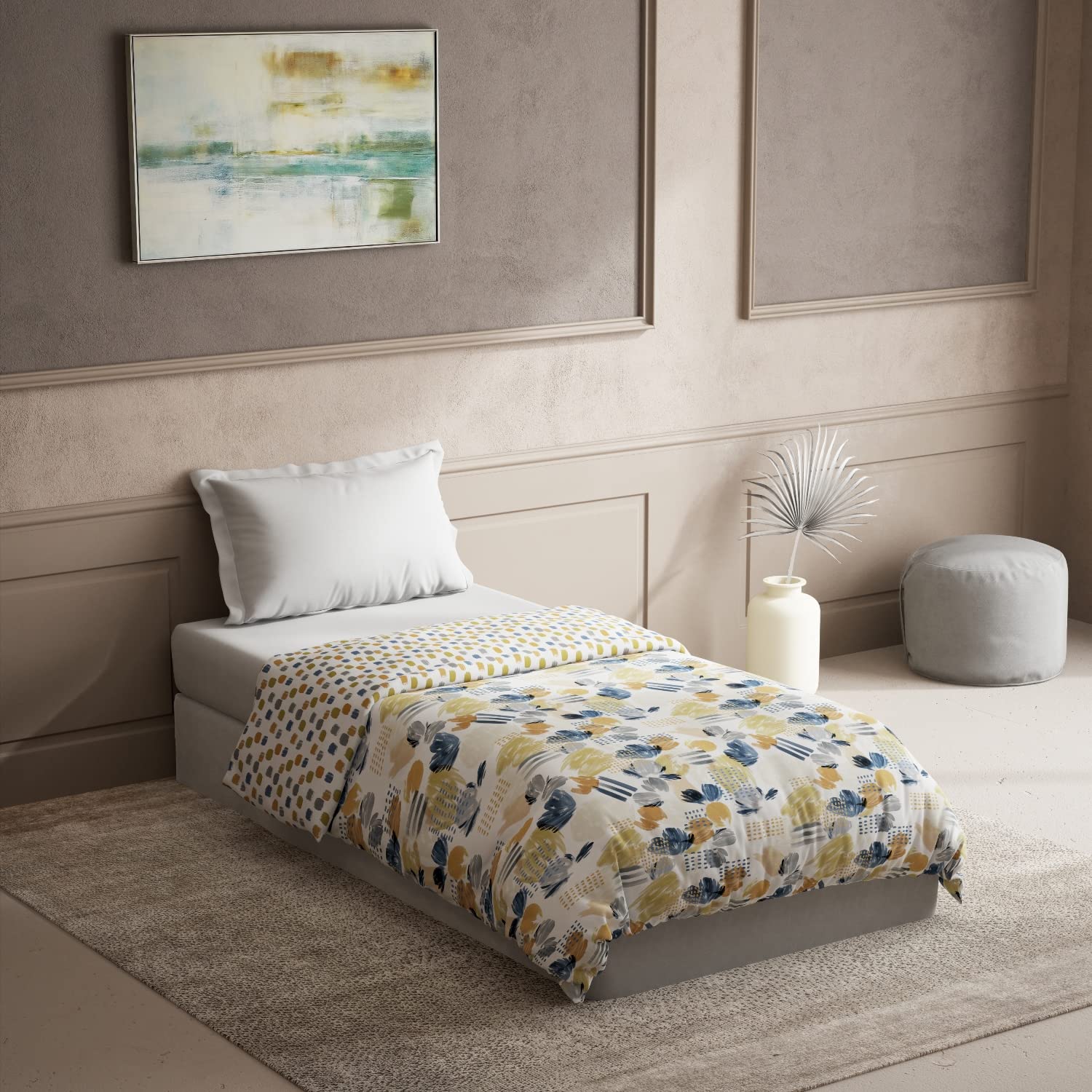 DDECOR - Zeta Collection 100% Cotton Floral Pattern VOIL Single Dohar|137 CM X 229 CM| - Blue