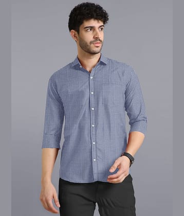 Ethnic Trendz Cotton Blend Regular Fit Checks Full Sleeves Men's Casual Shirt - Peach ( Pack of 1 )