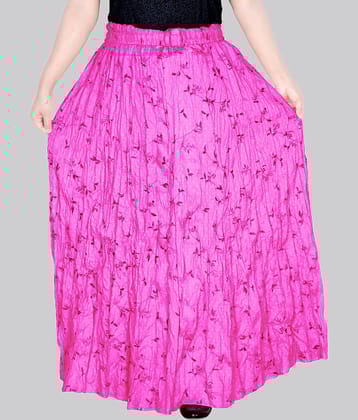 Sttoffa - Pink Rayon Women's Broomstick Skirt ( Pack of 1 )