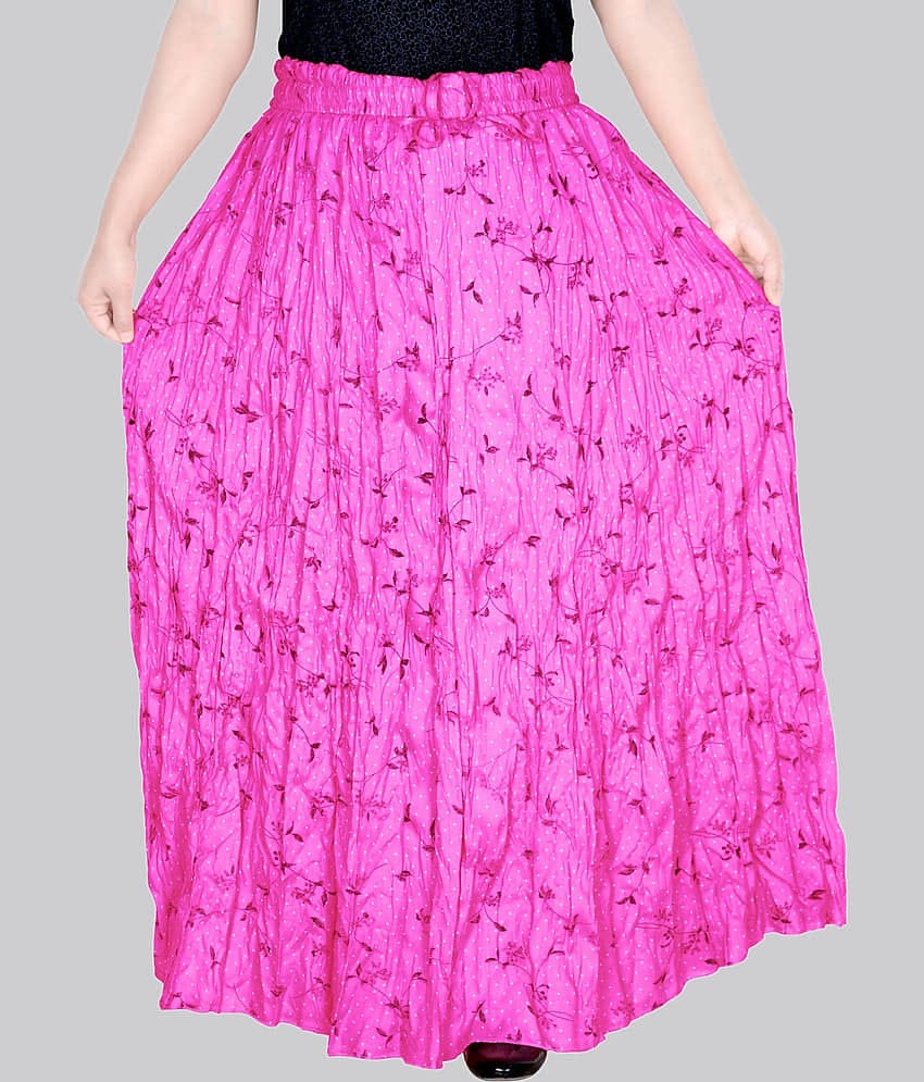 Sttoffa - Pink Rayon Women's Broomstick Skirt ( Pack of 1 )