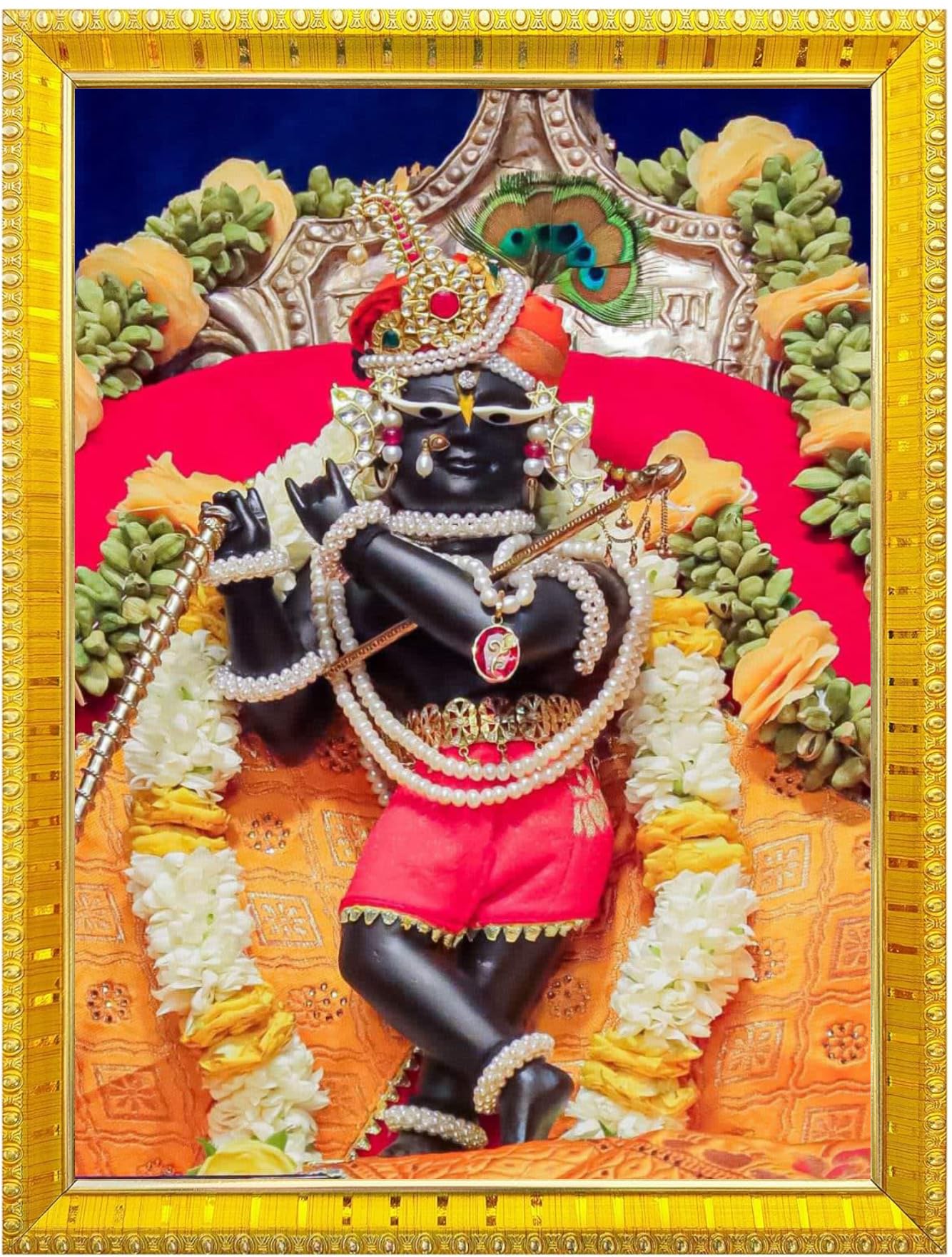 NOKKES Radha Raman Vrindavan Radha Raman Thakur Ji Photo Frames Religious Photo frame 5X7 Inch Photo Frame_QWW5