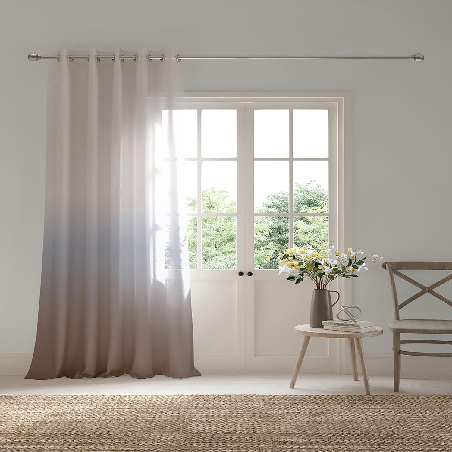 DDECOR - Pack of 1 Piece of 7FT Door Sheer Curtain, Blue