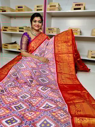 Pochampally Ikkat Pattu Sarees With Kanchi Border